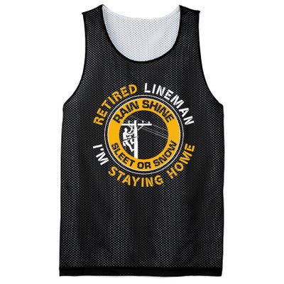 Retired Lineman Lineworker Power Lineman Retirement Mesh Reversible Basketball Jersey Tank