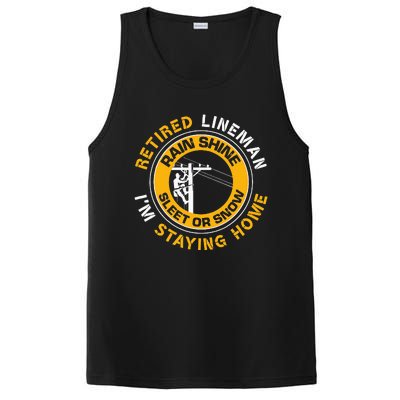 Retired Lineman Lineworker Power Lineman Retirement PosiCharge Competitor Tank