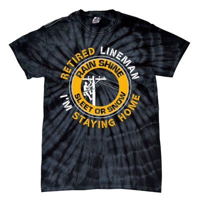 Retired Lineman Lineworker Power Lineman Retirement Tie-Dye T-Shirt