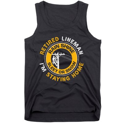 Retired Lineman Lineworker Power Lineman Retirement Tank Top