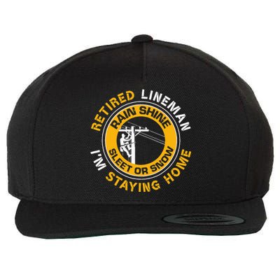 Retired Lineman Lineworker Power Lineman Retirement Wool Snapback Cap