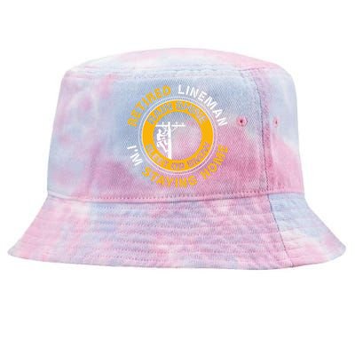 Retired Lineman Lineworker Power Lineman Retirement Tie-Dyed Bucket Hat