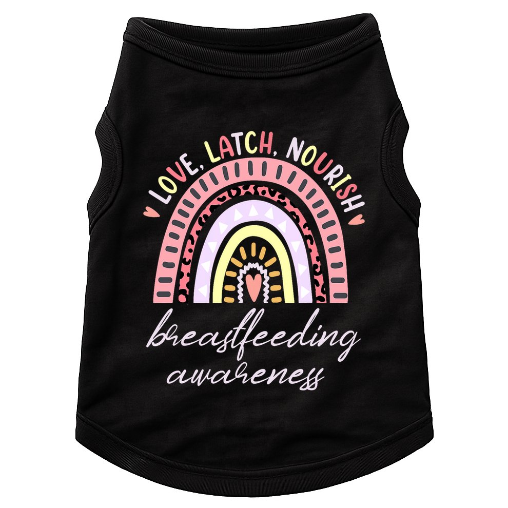 Rainbow Love Latch Nourish Breastfeeding Awareness Month Doggie Tank
