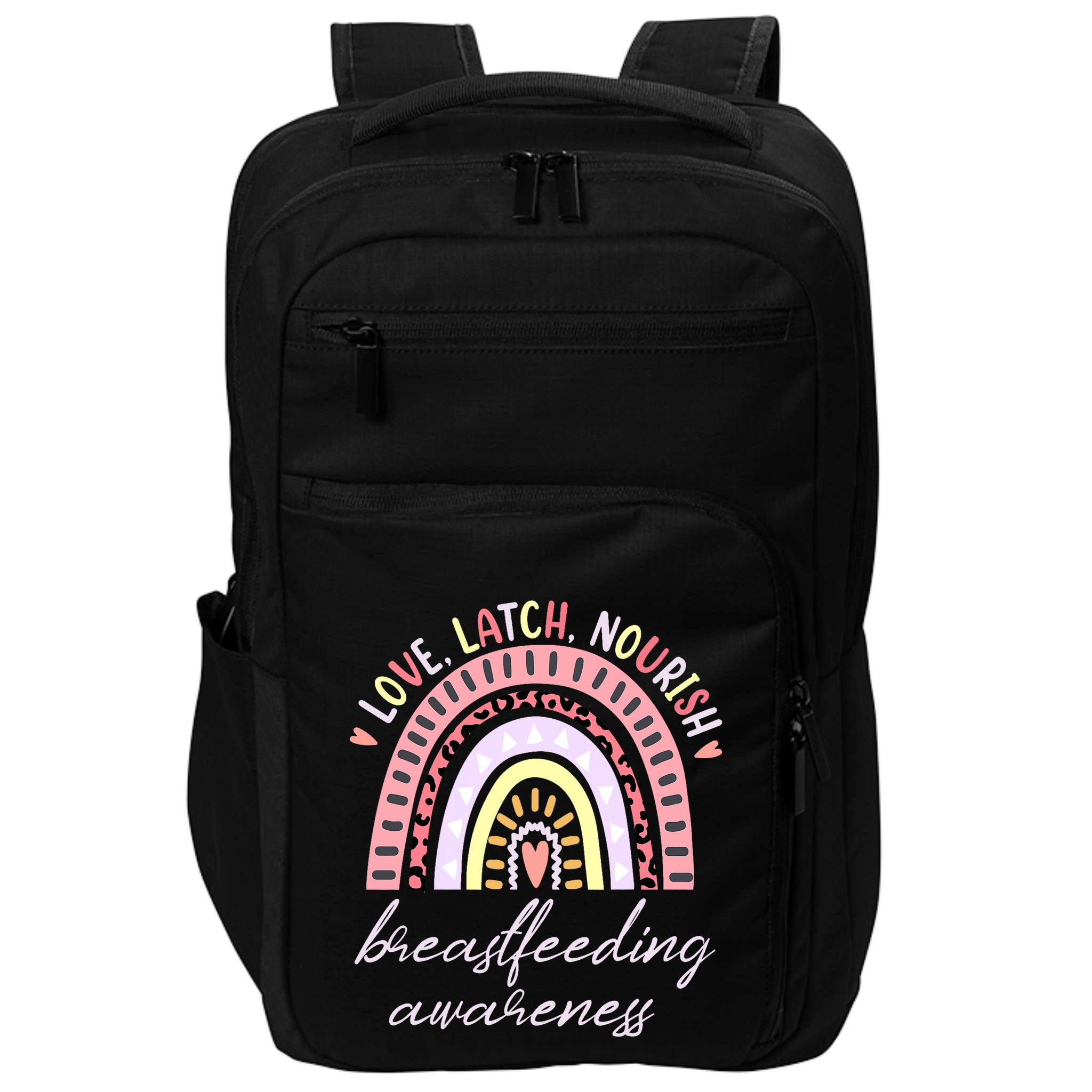 Rainbow Love Latch Nourish Breastfeeding Awareness Month Impact Tech Backpack