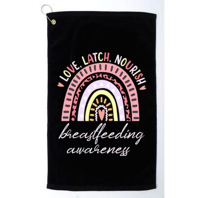 Rainbow Love Latch Nourish Breastfeeding Awareness Month Golf Towel