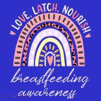 Rainbow Love Latch Nourish Breastfeeding Awareness Month Premium T-Shirt