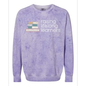 Raising Lifelong Learners Books Bookish Homeschool Mama Colorblast Crewneck Sweatshirt