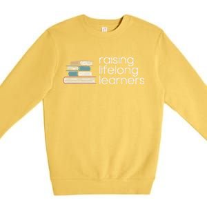 Raising Lifelong Learners Books Bookish Homeschool Mama Premium Crewneck Sweatshirt