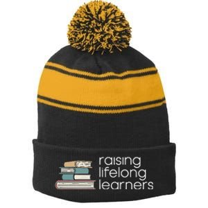 Raising Lifelong Learners Books Bookish Homeschool Mama Stripe Pom Pom Beanie