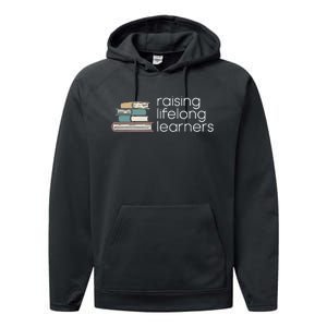 Raising Lifelong Learners Books Bookish Homeschool Mama Performance Fleece Hoodie