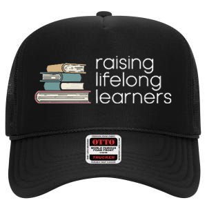 Raising Lifelong Learners Books Bookish Homeschool Mama High Crown Mesh Back Trucker Hat