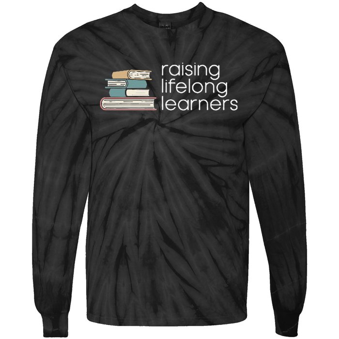 Raising Lifelong Learners Books Bookish Homeschool Mama Tie-Dye Long Sleeve Shirt