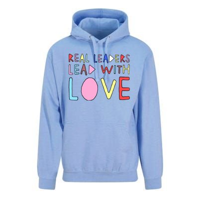 Real Leaders Lead With Love Unisex Surf Hoodie