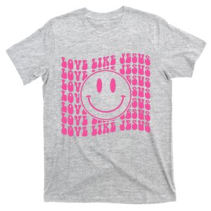 Retro Love Like Jesus Happy Face Aesthetic T-Shirt