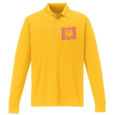 Retro Love Like Jesus Happy Face Aesthetic Performance Long Sleeve Polo