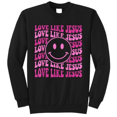 Retro Love Like Jesus Happy Face Aesthetic Sweatshirt