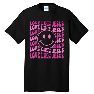 Retro Love Like Jesus Happy Face Aesthetic Tall T-Shirt