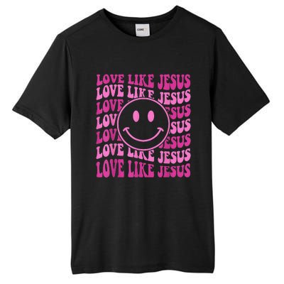 Retro Love Like Jesus Happy Face Aesthetic Tall Fusion ChromaSoft Performance T-Shirt