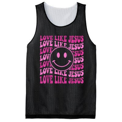 Retro Love Like Jesus Happy Face Aesthetic Mesh Reversible Basketball Jersey Tank