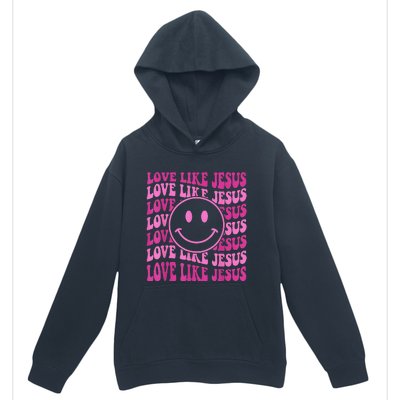 Retro Love Like Jesus Happy Face Aesthetic Urban Pullover Hoodie