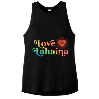 Retro Love Lahaina Maui Strong Ladies PosiCharge Tri-Blend Wicking Tank