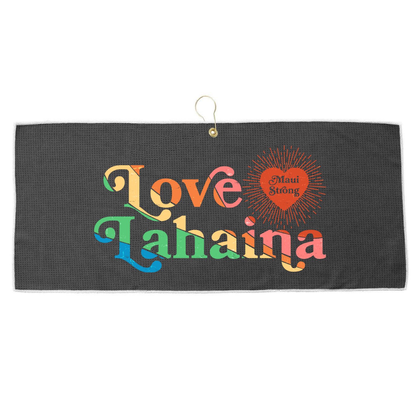 Retro Love Lahaina Maui Strong Large Microfiber Waffle Golf Towel