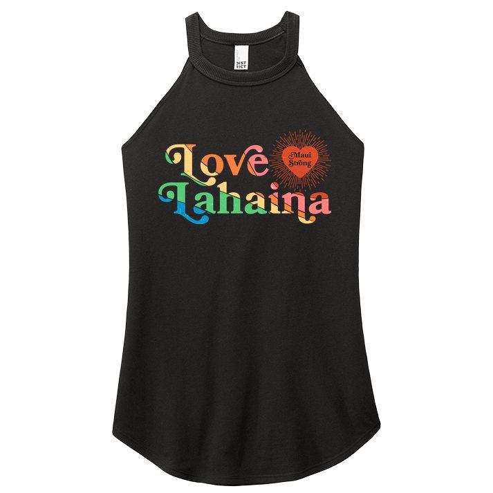 Retro Love Lahaina Maui Strong Women's Perfect Tri Rocker Tank