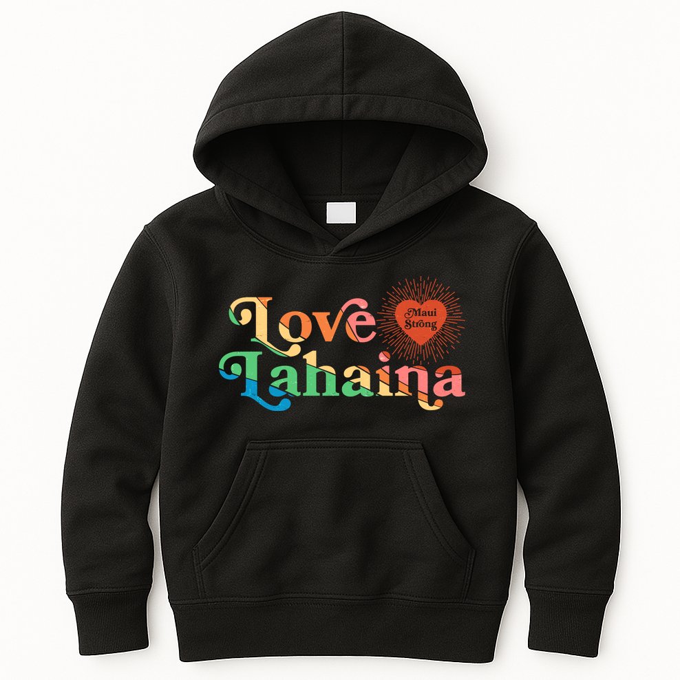 Retro Love Lahaina Maui Strong Kids Hoodie