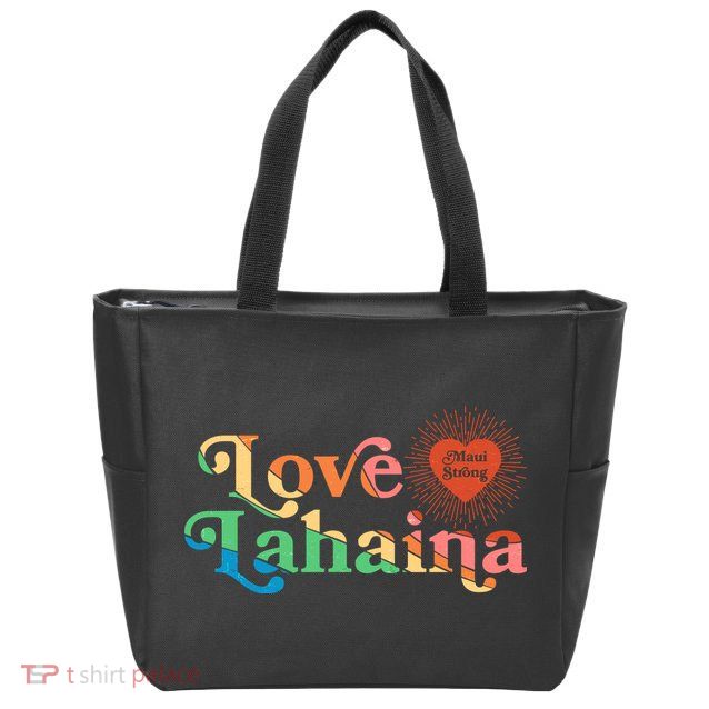 Retro Love Lahaina Maui Strong Zip Tote Bag