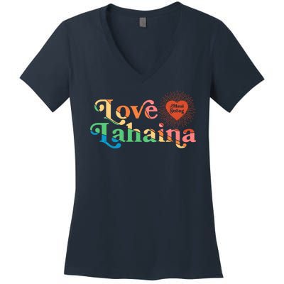 Retro Love Lahaina Maui Strong Women's V-Neck T-Shirt