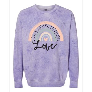 Rainbow Love Ll Love Is Love Valentine Day Graphic Gift Funny Gift Colorblast Crewneck Sweatshirt