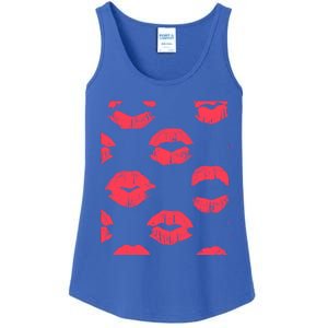 Red Lipstick Lips For Happy Valentines Day Gift Ladies Essential Tank