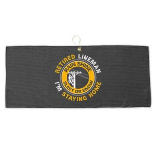 Retired Lineman Lineworker Power Lineman Retirement Large Microfiber Waffle Golf Towel