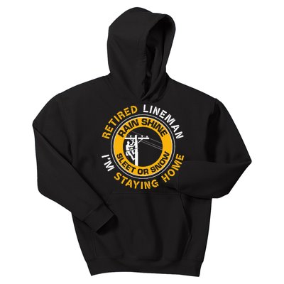 Retired Lineman Lineworker Power Lineman Retirement Kids Hoodie