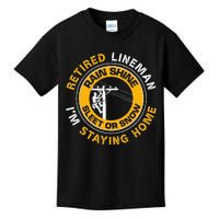 Retired Lineman Lineworker Power Lineman Retirement Kids T-Shirt