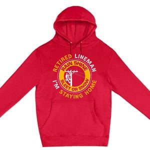 Retired Lineman Lineworker Power Lineman Retirement Premium Pullover Hoodie