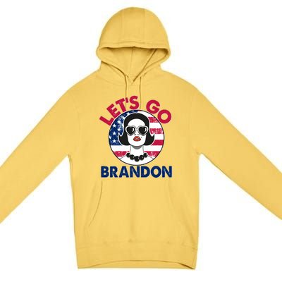 Retro Lady Let's Go Brandon Premium Pullover Hoodie