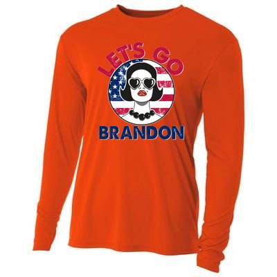 Retro Lady Let's Go Brandon Cooling Performance Long Sleeve Crew