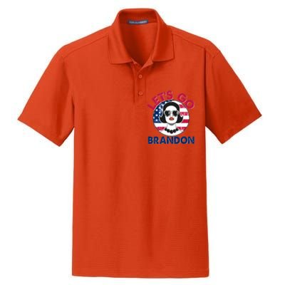 Retro Lady Let's Go Brandon Dry Zone Grid Polo