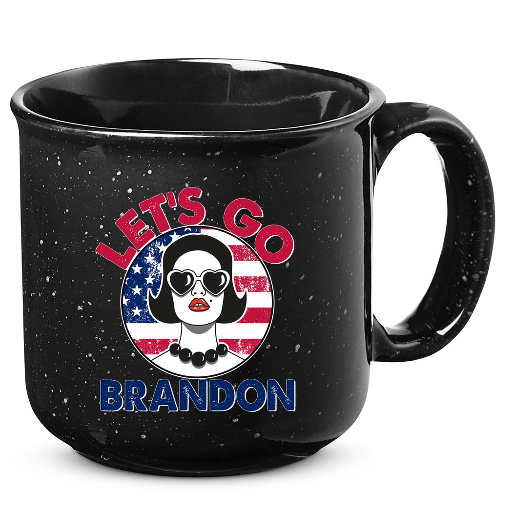 Retro Lady Let's Go Brandon 15oz Campfire Ceramic Mug