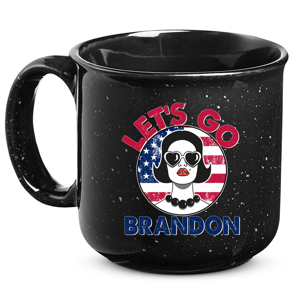 Retro Lady Let's Go Brandon 15oz Campfire Ceramic Mug