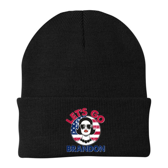 Retro Lady Let's Go Brandon Beanie