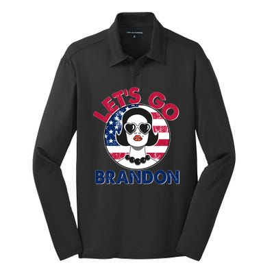 Retro Lady Let's Go Brandon Silk Touch Performance Long Sleeve Polo