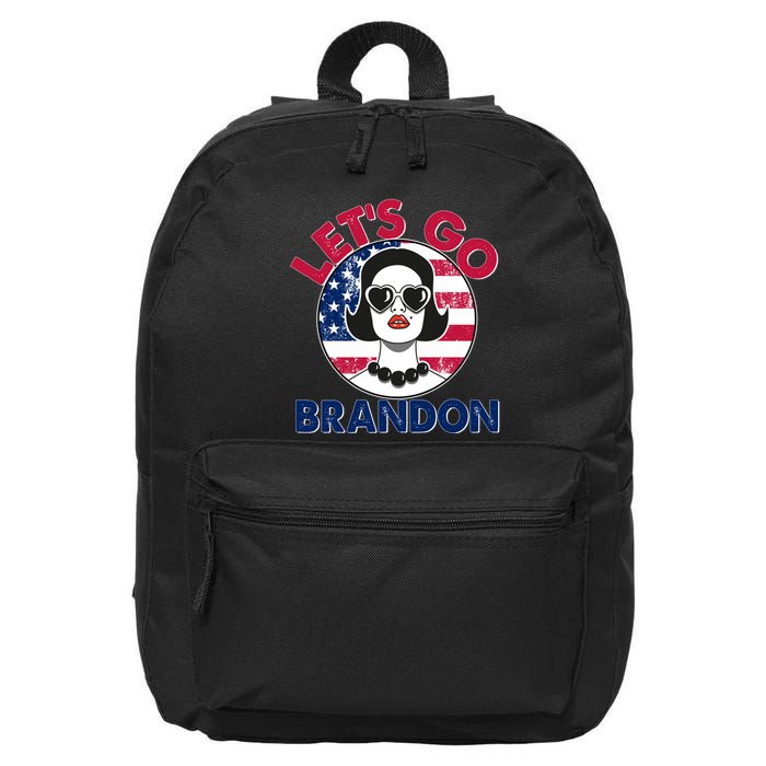 Retro Lady Let's Go Brandon 16 in Basic Backpack