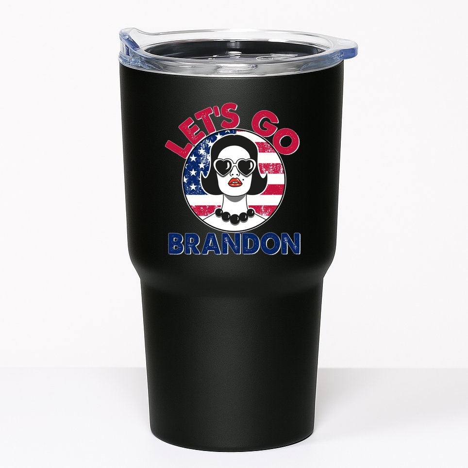 Retro Lady Let's Go Brandon Tumbler