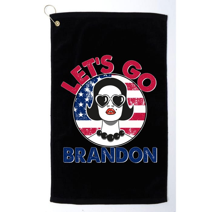 Retro Lady Let's Go Brandon Golf Towel