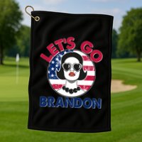 Retro Lady Let's Go Brandon Golf Towel