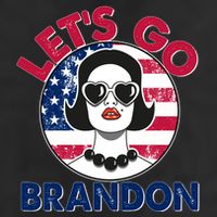 Retro Lady Let's Go Brandon Golf Towel