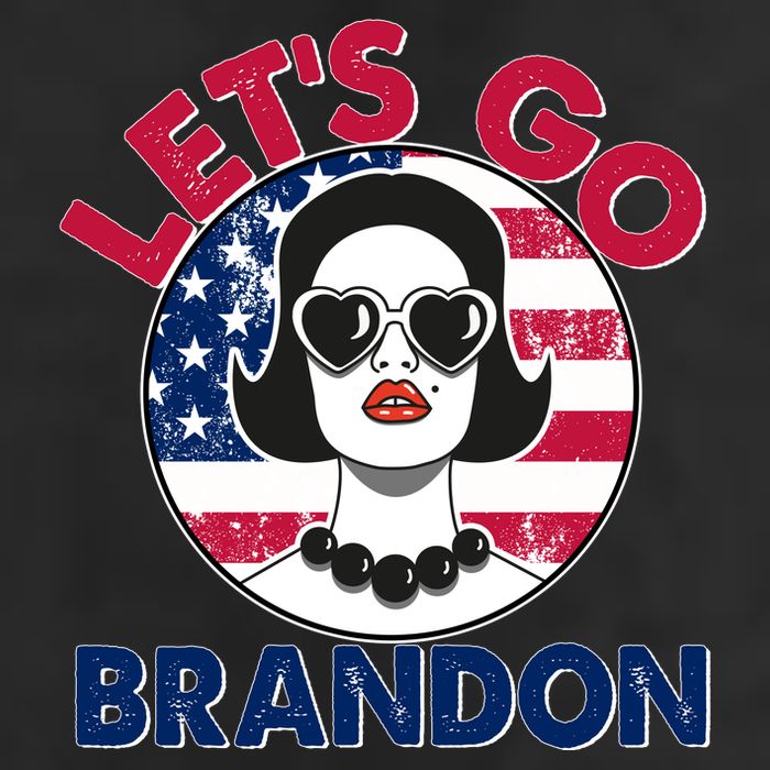 Retro Lady Let's Go Brandon Golf Towel