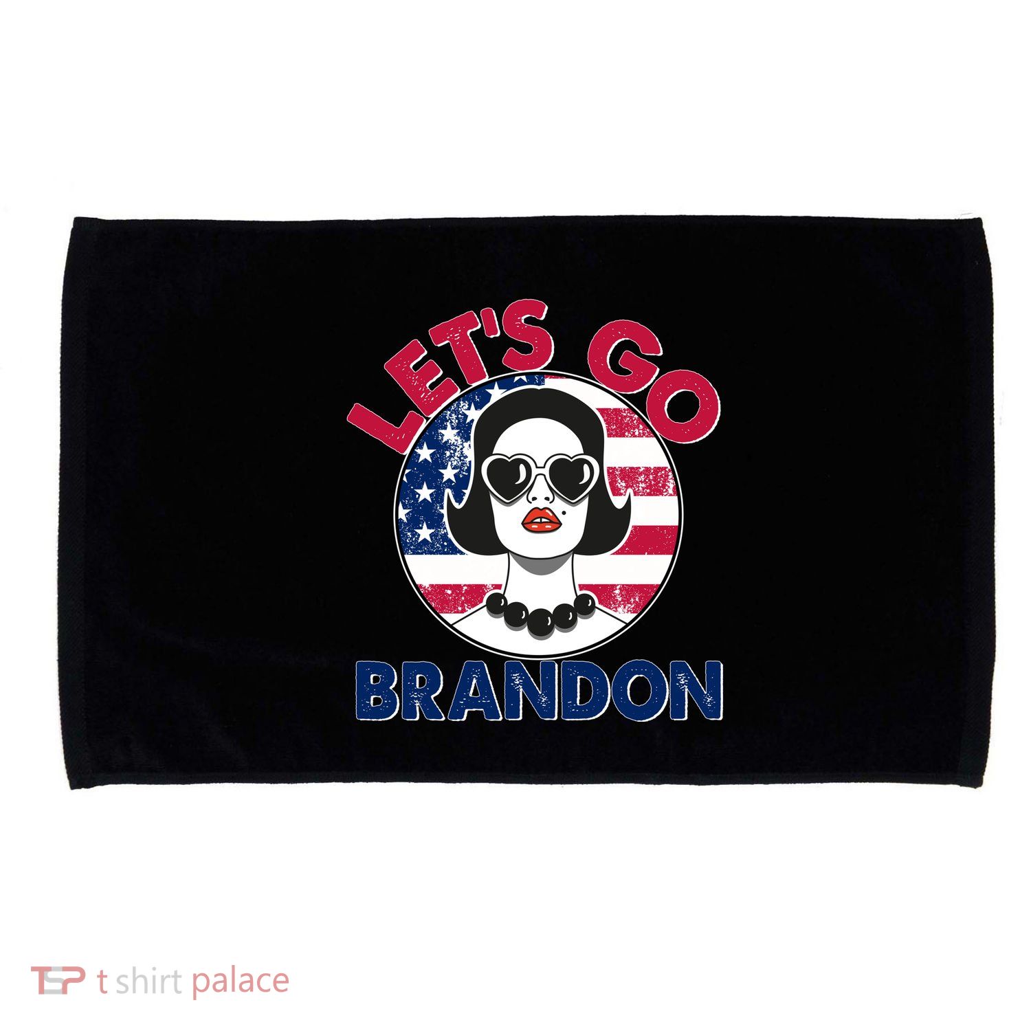 Retro Lady Let's Go Brandon Microfiber Hand Towel